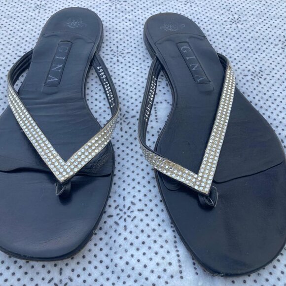 Gina Women Flat Diamante Sandals Ladies Thong Rhinestones Flip Flops Summer Shoe - Picture 3 of 10